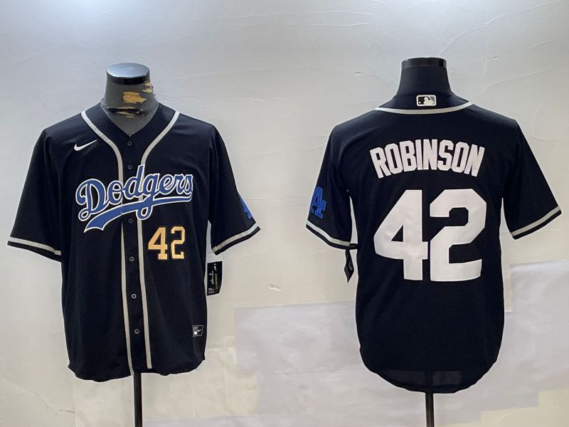 Men Los Angeles Dodgers #42 Robinson Black Game 2024 Nike MLB Jersey style 11206->los angeles dodgers->MLB Jersey